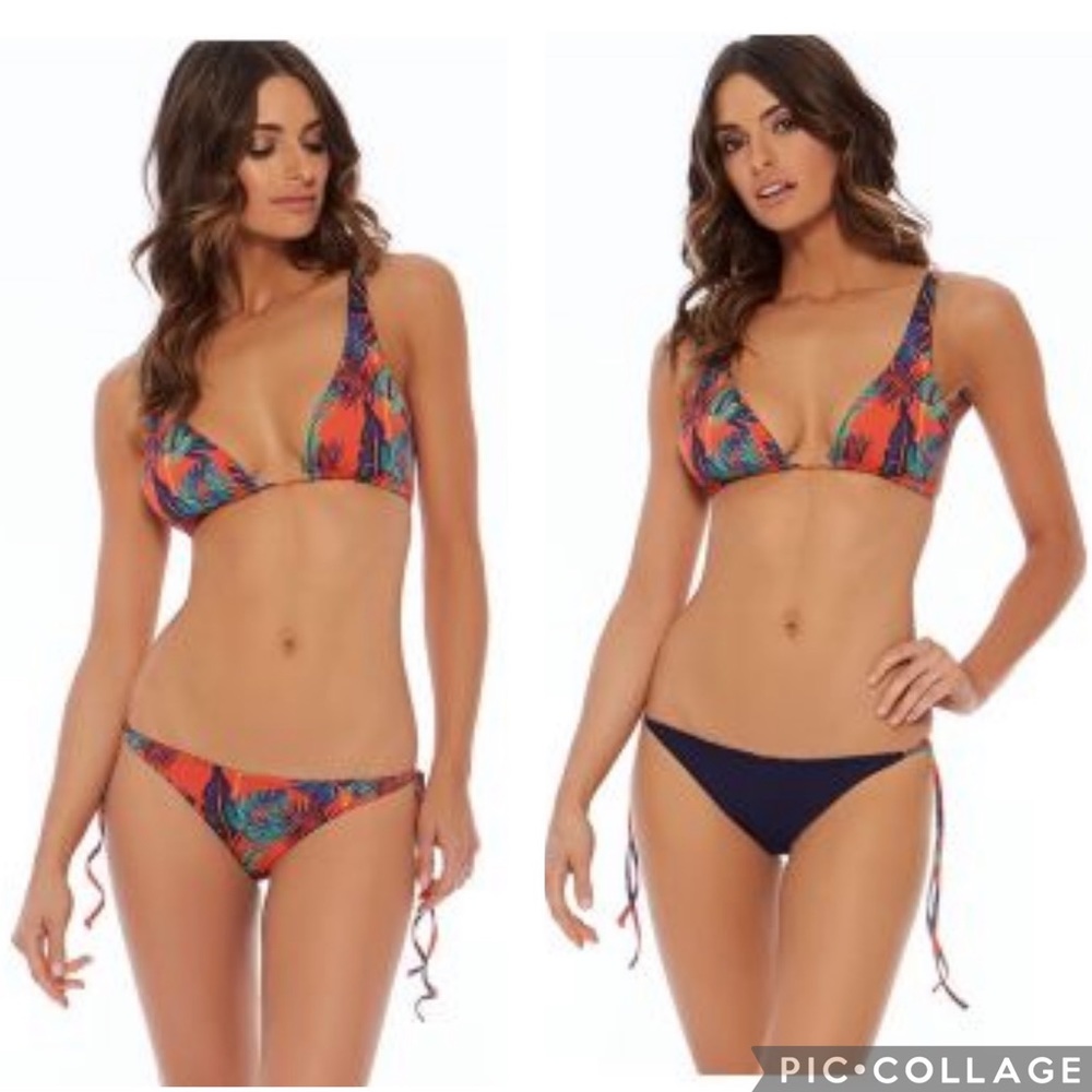 NWOT L*SPACE Liberty Palm Dee Dee Top / Lilly Itsy Micro Bikini Bottom SMALL